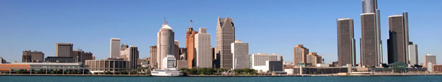 Detroit Cityscape. Panorama View